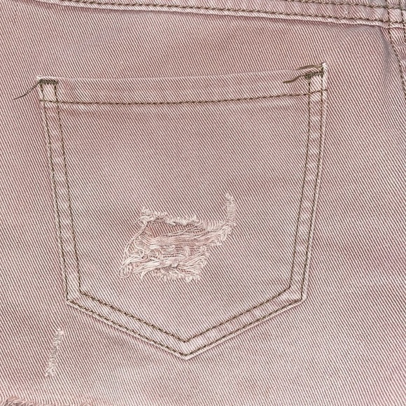 Sz24 Free People Runaway Slouch Button Fly Raw Edge Distressed Shorts Pink EUC - Picture 10 of 12